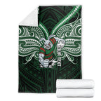 Custom South Sydney Rabbitohs Rugby Blanket Rabbit Warrior Polynesia Islander Rugby Mascot