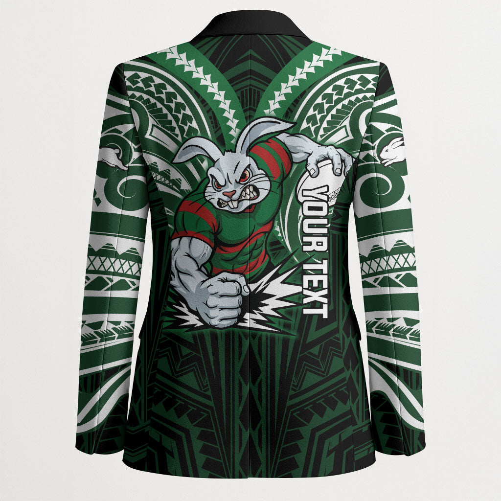 Custom South Sydney Rabbitohs Rugby Blazer Rabbit Warrior Polynesia Islander Rugby Mascot