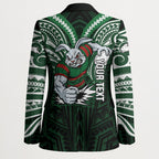 Custom South Sydney Rabbitohs Rugby Blazer Rabbit Warrior Polynesia Islander Rugby Mascot