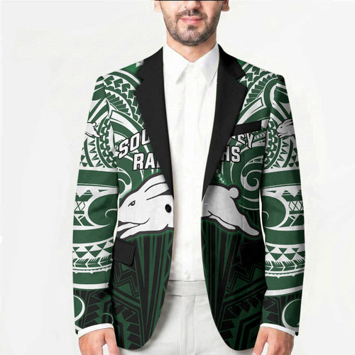 Custom South Sydney Rabbitohs Rugby Blazer Rabbit Warrior Polynesia Islander Rugby Mascot