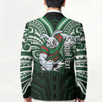Custom South Sydney Rabbitohs Rugby Blazer Rabbit Warrior Polynesia Islander Rugby Mascot