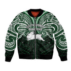 Custom South Sydney Rabbitohs Rugby Bomber Jacket Rabbit Warrior Polynesia Islander Rugby Mascot