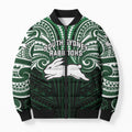 Custom South Sydney Rabbitohs Rugby Bomber Puffer Jacket Rabbit Warrior Polynesia Islander Rugby Mascot