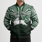 Custom South Sydney Rabbitohs Rugby Bomber Puffer Jacket Rabbit Warrior Polynesia Islander Rugby Mascot
