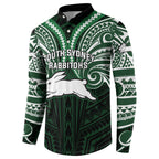 Custom South Sydney Rabbitohs Rugby Button Sweatshirt Rabbit Warrior Polynesia Islander Rugby Mascot