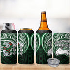 Custom South Sydney Rabbitohs Rugby 4 in 1 Can Cooler Tumbler Rabbit Warrior Polynesia Islander Rugby Mascot