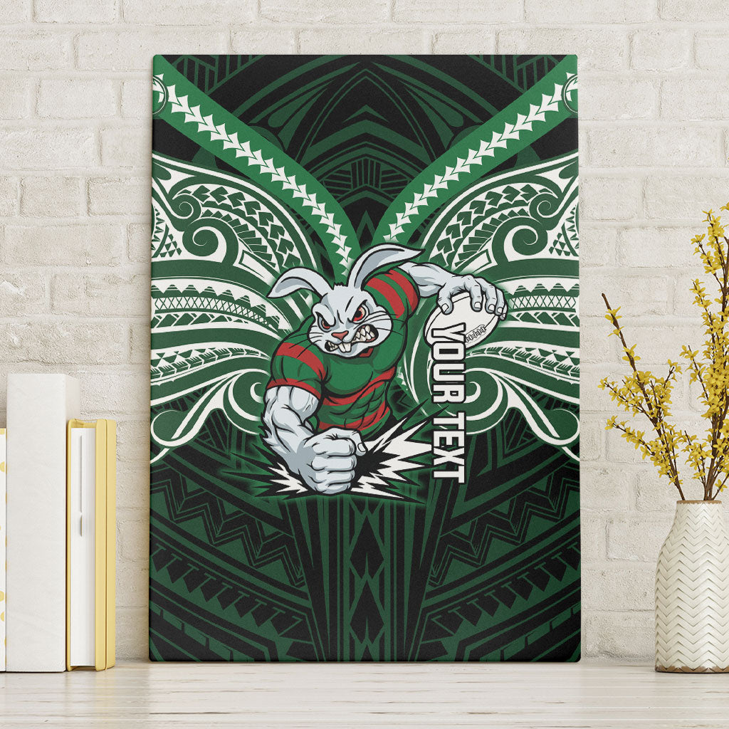 Custom South Sydney Rabbitohs Rugby Canvas Wall Art Rabbit Warrior Polynesia Islander Rugby Mascot