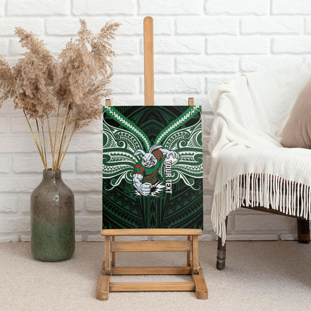Custom South Sydney Rabbitohs Rugby Canvas Wall Art Rabbit Warrior Polynesia Islander Rugby Mascot