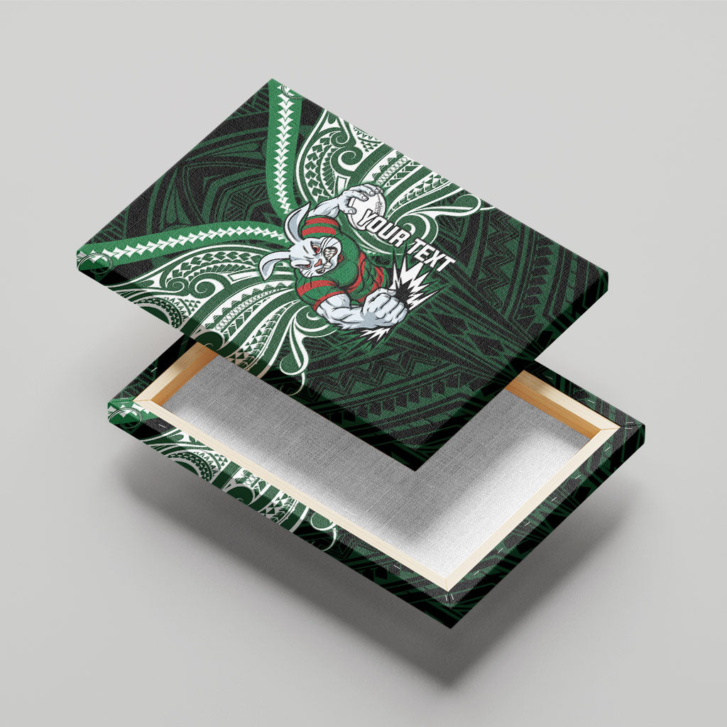 Custom South Sydney Rabbitohs Rugby Canvas Wall Art Rabbit Warrior Polynesia Islander Rugby Mascot