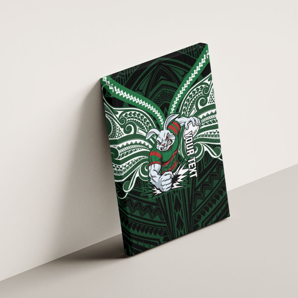Custom South Sydney Rabbitohs Rugby Canvas Wall Art Rabbit Warrior Polynesia Islander Rugby Mascot