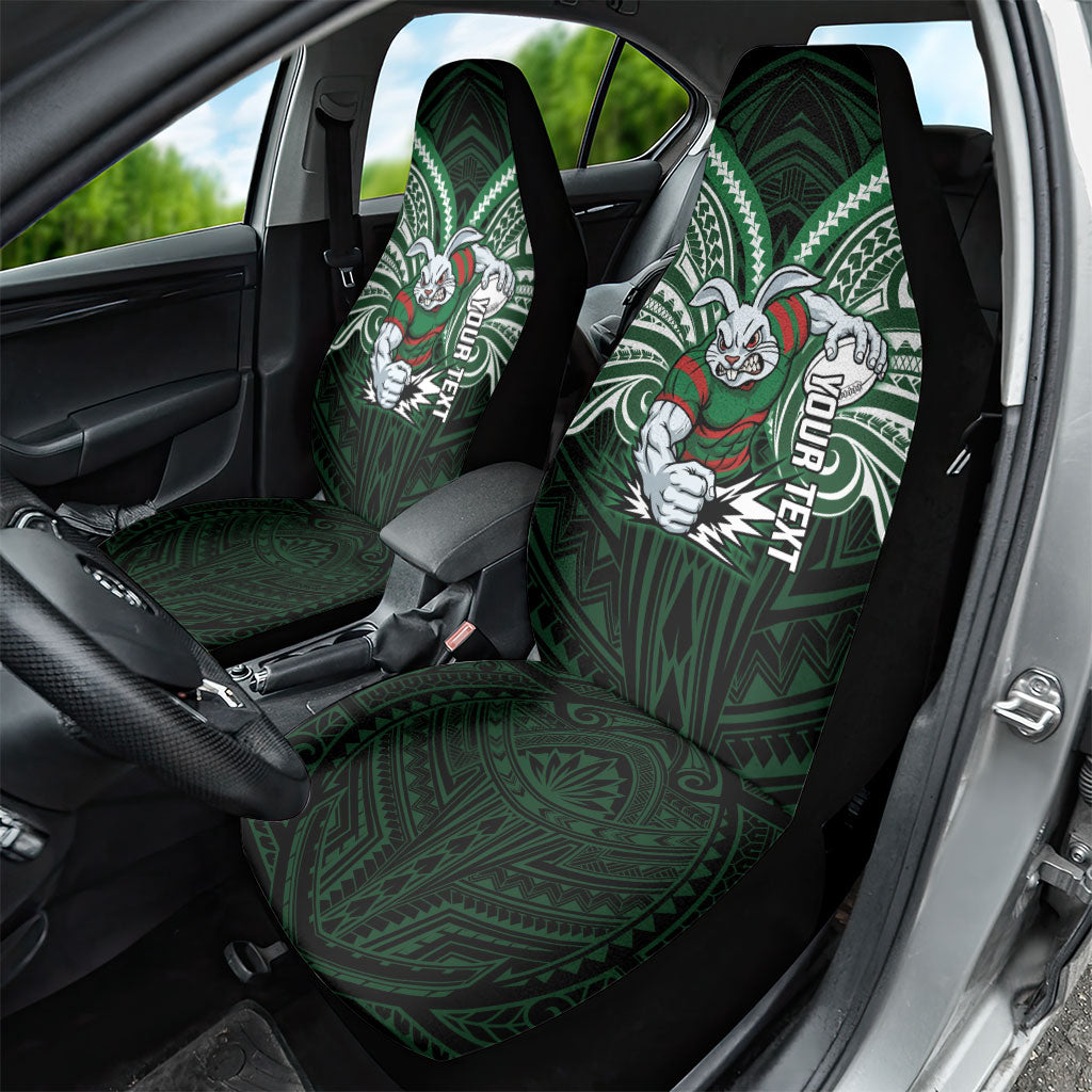 Custom South Sydney Rabbitohs Rugby Car Seat Cover Rabbit Warrior Polynesia Islander Rugby Mascot