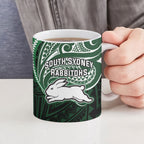 Custom South Sydney Rabbitohs Rugby Ceramic Mug Rabbit Warrior Polynesia Islander Rugby Mascot