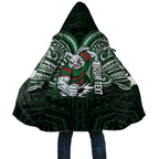 Custom South Sydney Rabbitohs Rugby Cloak Rabbit Warrior Polynesia Islander Rugby Mascot