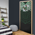Custom South Sydney Rabbitohs Rugby Door Cover Rabbit Warrior Polynesia Islander Rugby Mascot
