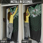 Custom South Sydney Rabbitohs Rugby Door Cover Rabbit Warrior Polynesia Islander Rugby Mascot