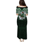Custom South Sydney Rabbitohs Rugby Family Matching Puletasi and Hawaiian Shirt Rabbit Warrior Polynesia Islander Rugby Mascot