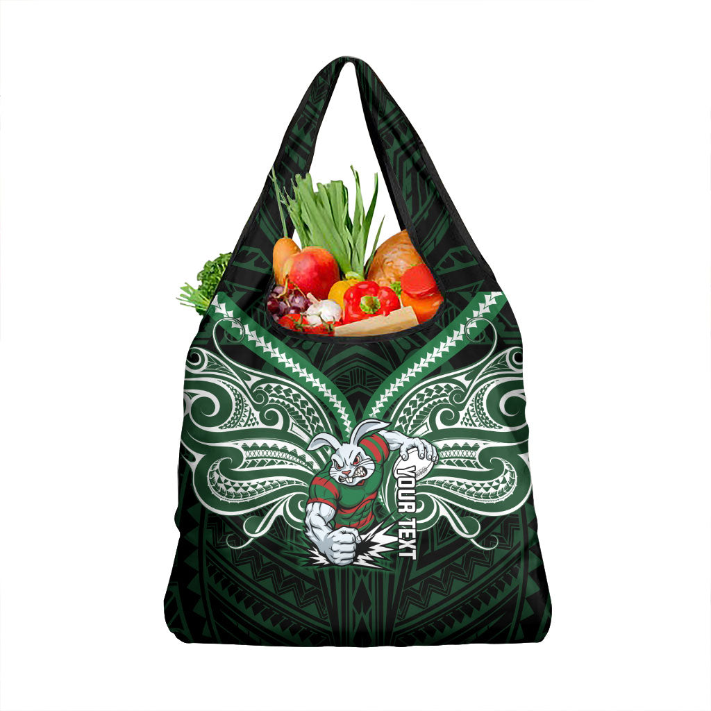 Custom South Sydney Rabbitohs Rugby Grocery Bag Rabbit Warrior Polynesia Islander Rugby Mascot