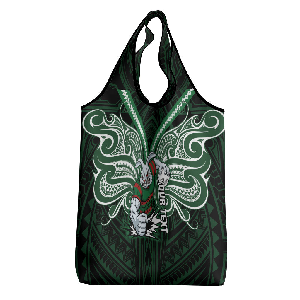 Custom South Sydney Rabbitohs Rugby Grocery Bag Rabbit Warrior Polynesia Islander Rugby Mascot