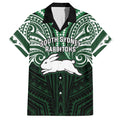Custom South Sydney Rabbitohs Rugby Hawaiian Shirt Rabbit Warrior Polynesia Islander Rugby Mascot