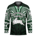 Custom South Sydney Rabbitohs Rugby Hockey Jersey Rabbit Warrior Polynesia Islander Rugby Mascot