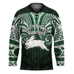 Custom South Sydney Rabbitohs Rugby Hockey Jersey Rabbit Warrior Polynesia Islander Rugby Mascot