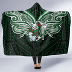 Custom South Sydney Rabbitohs Rugby Hooded Blanket Rabbit Warrior Polynesia Islander Rugby Mascot