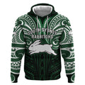 Custom South Sydney Rabbitohs Rugby Hoodie Rabbit Warrior Polynesia Islander Rugby Mascot