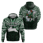 Custom South Sydney Rabbitohs Rugby Hoodie Rabbit Warrior Polynesia Islander Rugby Mascot