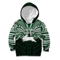 Custom South Sydney Rabbitohs Rugby Kid Hoodie Rabbit Warrior Polynesia Islander Rugby Mascot
