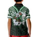 Custom South Sydney Rabbitohs Rugby Kid Polo Shirt Rabbit Warrior Polynesia Islander Rugby Mascot