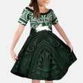 Custom South Sydney Rabbitohs Rugby Kid Short Sleeve Dress Rabbit Warrior Polynesia Islander Rugby Mascot