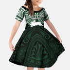 Custom South Sydney Rabbitohs Rugby Kid Short Sleeve Dress Rabbit Warrior Polynesia Islander Rugby Mascot