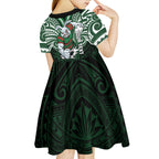 Custom South Sydney Rabbitohs Rugby Kid Short Sleeve Dress Rabbit Warrior Polynesia Islander Rugby Mascot