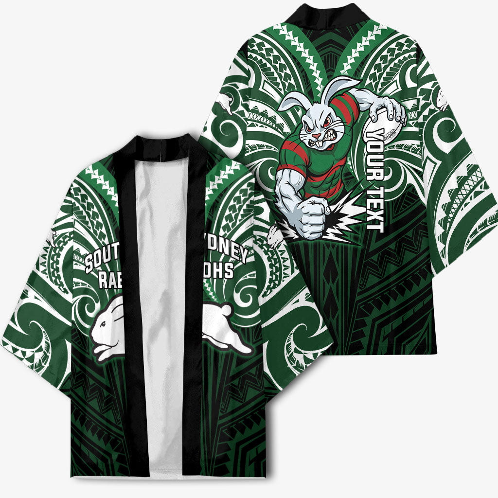 Custom South Sydney Rabbitohs Rugby Kimono Rabbit Warrior Polynesia Islander Rugby Mascot