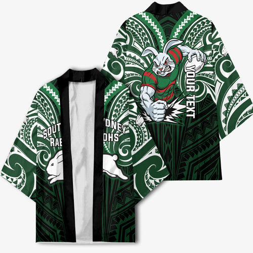 Custom South Sydney Rabbitohs Rugby Kimono Rabbit Warrior Polynesia Islander Rugby Mascot
