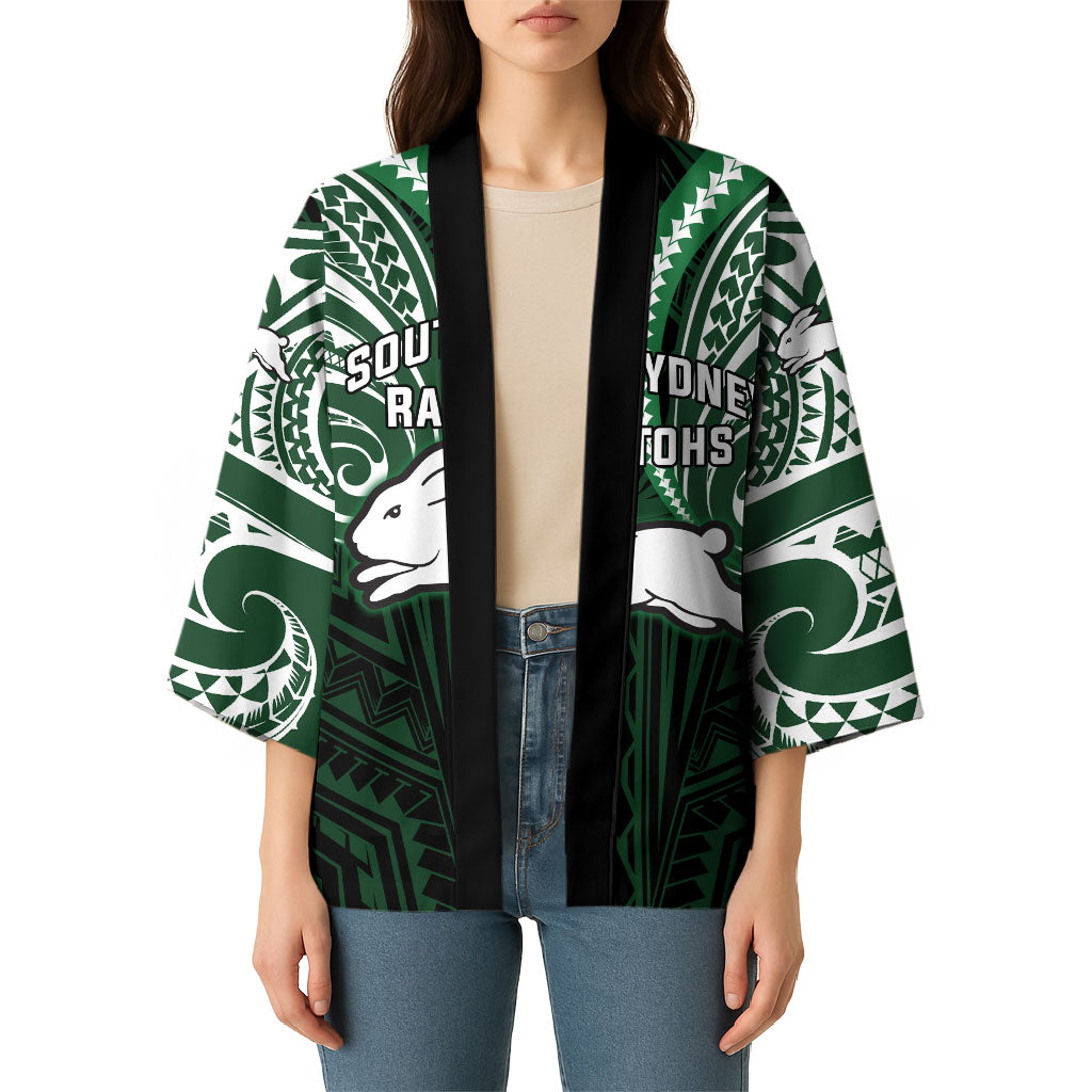 Custom South Sydney Rabbitohs Rugby Kimono Rabbit Warrior Polynesia Islander Rugby Mascot