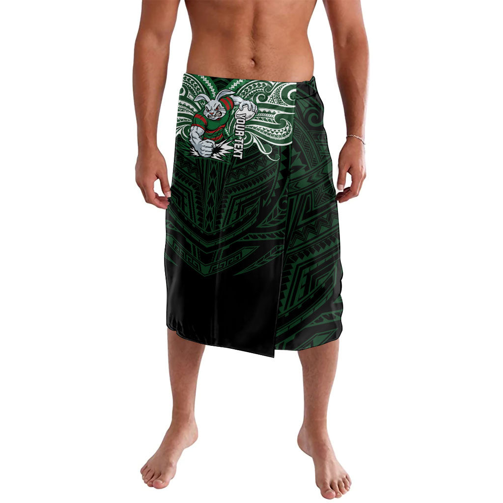 Custom South Sydney Rabbitohs Rugby Lavalava Rabbit Warrior Polynesia Islander Rugby Mascot
