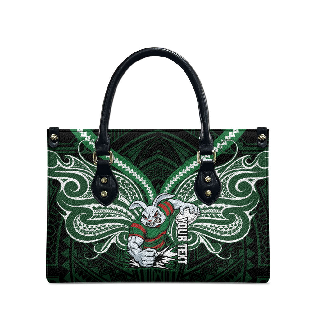 Custom South Sydney Rabbitohs Rugby Leather Bag Rabbit Warrior Polynesia Islander Rugby Mascot