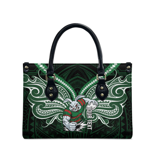 Custom South Sydney Rabbitohs Rugby Leather Bag Rabbit Warrior Polynesia Islander Rugby Mascot