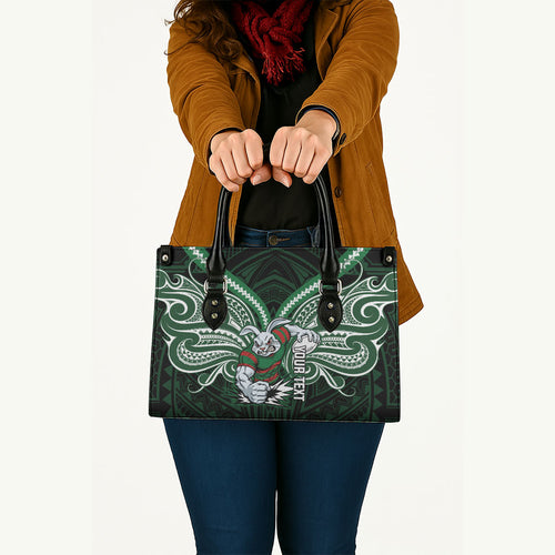 Custom South Sydney Rabbitohs Rugby Leather Bag Rabbit Warrior Polynesia Islander Rugby Mascot