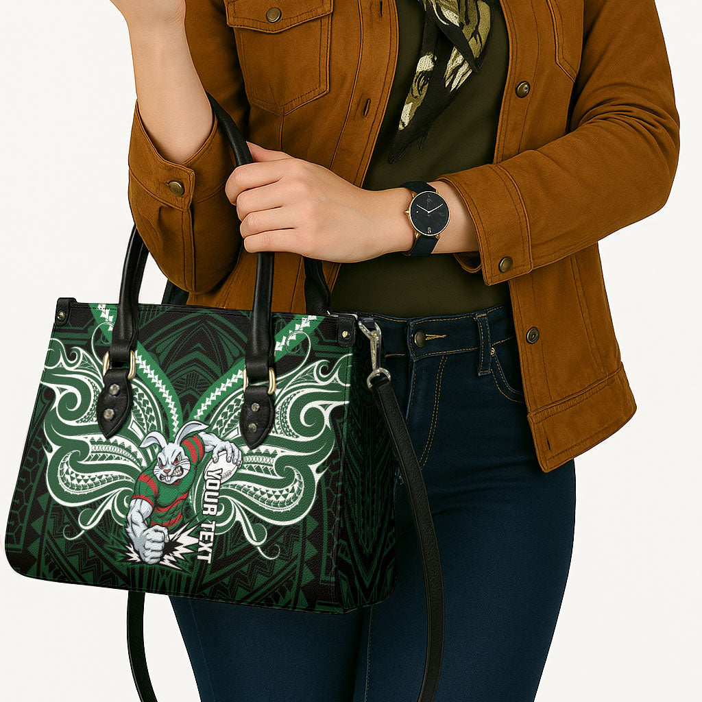 Custom South Sydney Rabbitohs Rugby Leather Bag Rabbit Warrior Polynesia Islander Rugby Mascot