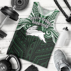 Custom South Sydney Rabbitohs Rugby Men Tank Top Rabbit Warrior Polynesia Islander Rugby Mascot