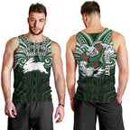 Custom South Sydney Rabbitohs Rugby Men Tank Top Rabbit Warrior Polynesia Islander Rugby Mascot