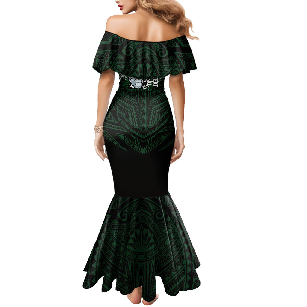 Custom South Sydney Rabbitohs Rugby Mermaid Dress Rabbit Warrior Polynesia Islander Rugby Mascot