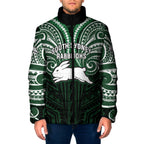 Custom South Sydney Rabbitohs Rugby Padded Jacket Rabbit Warrior Polynesia Islander Rugby Mascot