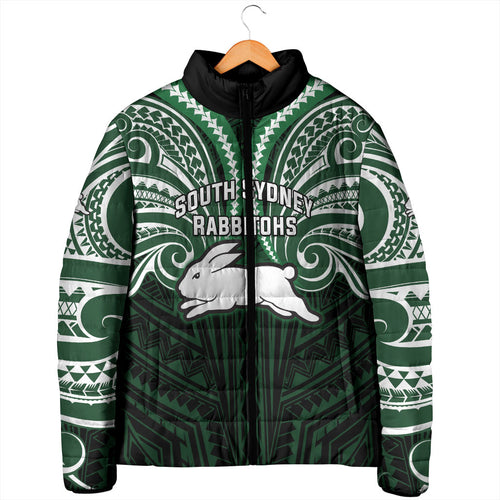 Custom South Sydney Rabbitohs Rugby Padded Jacket Rabbit Warrior Polynesia Islander Rugby Mascot
