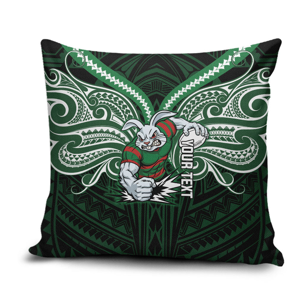Custom South Sydney Rabbitohs Rugby Pillow Cover Rabbit Warrior Polynesia Islander Rugby Mascot