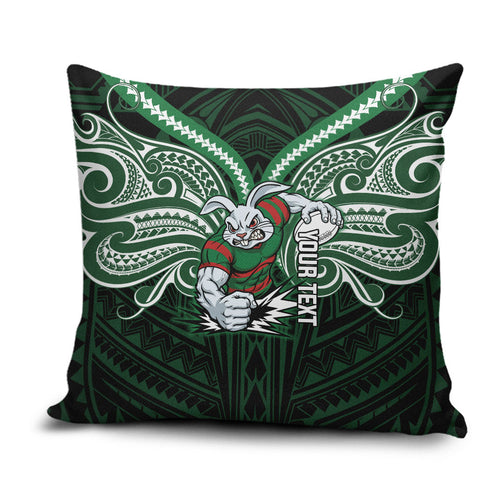 Custom South Sydney Rabbitohs Rugby Pillow Cover Rabbit Warrior Polynesia Islander Rugby Mascot