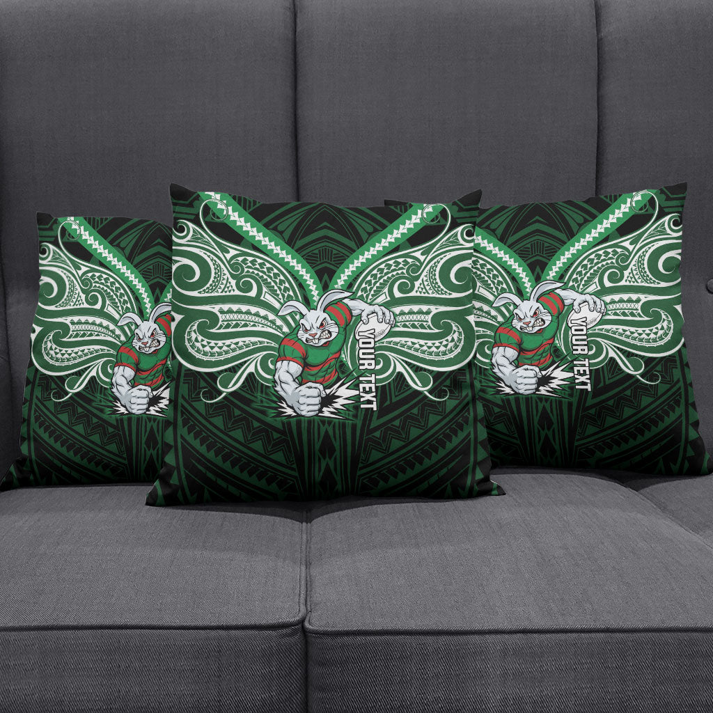 Custom South Sydney Rabbitohs Rugby Pillow Cover Rabbit Warrior Polynesia Islander Rugby Mascot