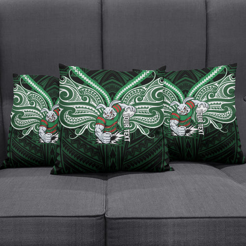Custom South Sydney Rabbitohs Rugby Pillow Cover Rabbit Warrior Polynesia Islander Rugby Mascot